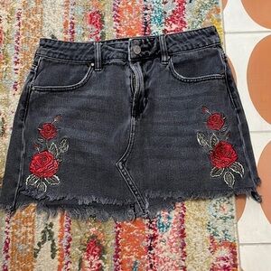 Pacsun Rose Embroidered Mini Skirt Y2K